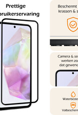 Nomfy Screenprotector Geschikt voor Samsung A35 Screenprotector Bescherm Glas - Screenprotector Geschikt voor Samsung Galaxy A35 5G Screen Protector Tempered Glass Full Screen Full Cover - 3 PACK