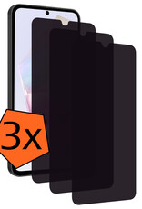 Nomfy Screenprotector Geschikt voor Samsung A35 Screenprotector Privacy Bescherm Glas - Screenprotector Geschikt voor Samsung Galaxy A35 5G Privacy Screenprotector Tempered Glass - 3 PACK