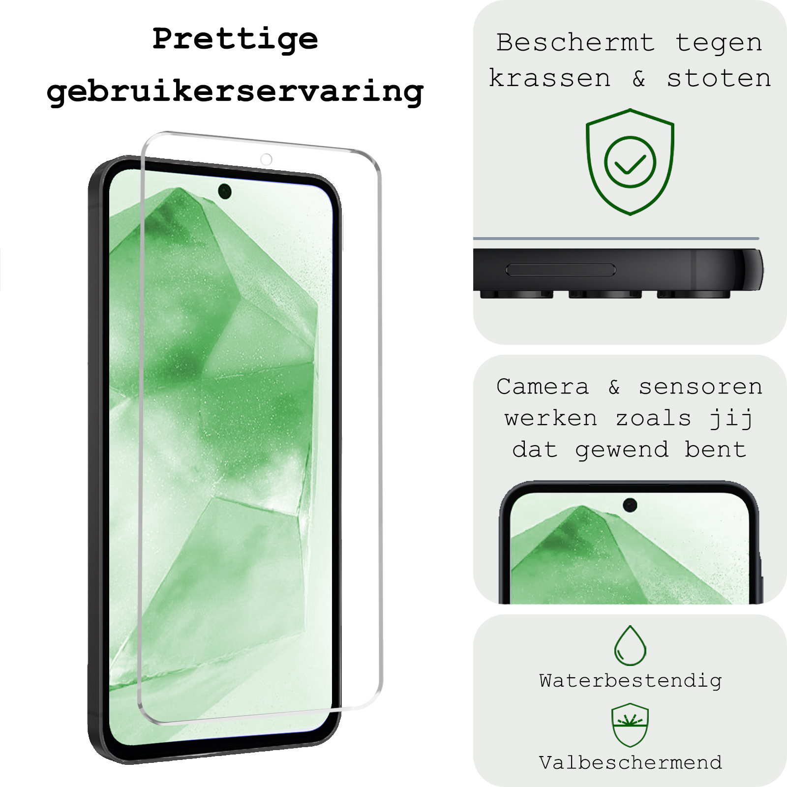 BASEY. Screenprotector Geschikt voor Samsung A55 Screenprotector Tempered Glass - Screenprotector Geschikt voor Samsung Galaxy A55 Beschermglas Screen Protector Glas - 2 Stuks