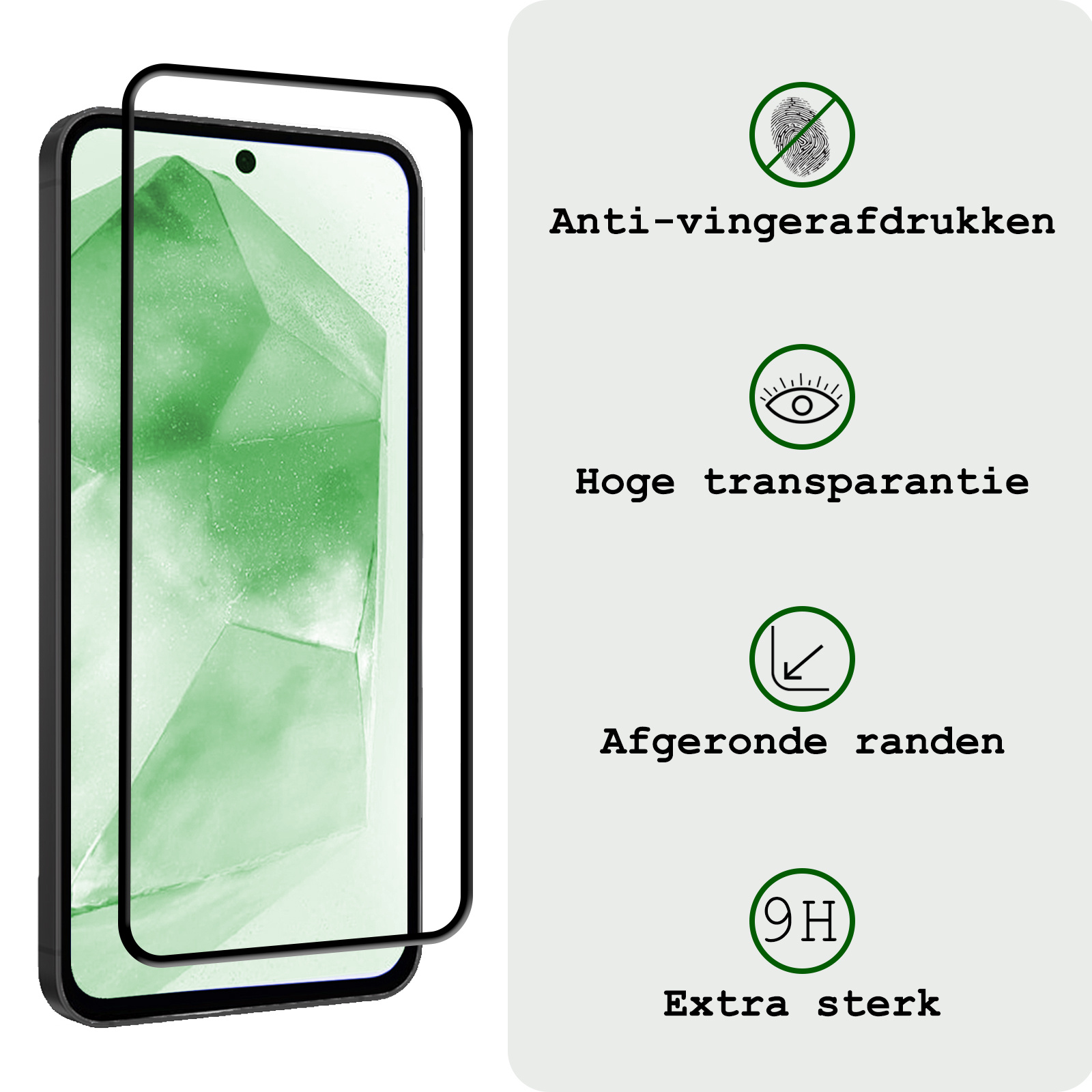 BASEY. Screenprotector Geschikt voor Samsung A55 Screenprotector Beschermglas Full Cover - Screenprotector Geschikt voor Samsung Galaxy A55 Screen Protector Full Cover