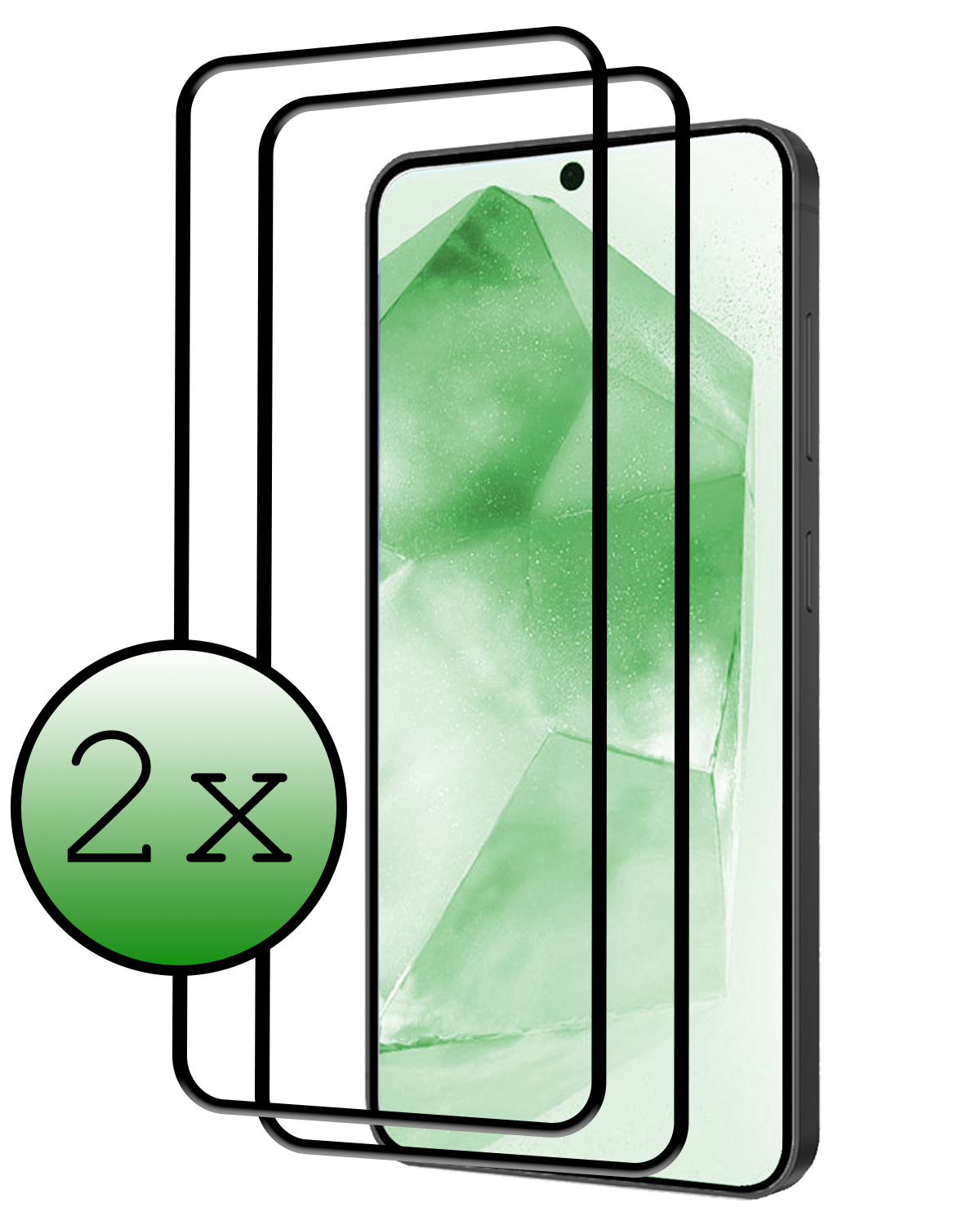 BASEY. Screenprotector Geschikt voor Samsung A55 Screenprotector Beschermglas Full Cover - Screenprotector Geschikt voor Samsung Galaxy A55 Screen Protector Full Cover - 2 Stuks