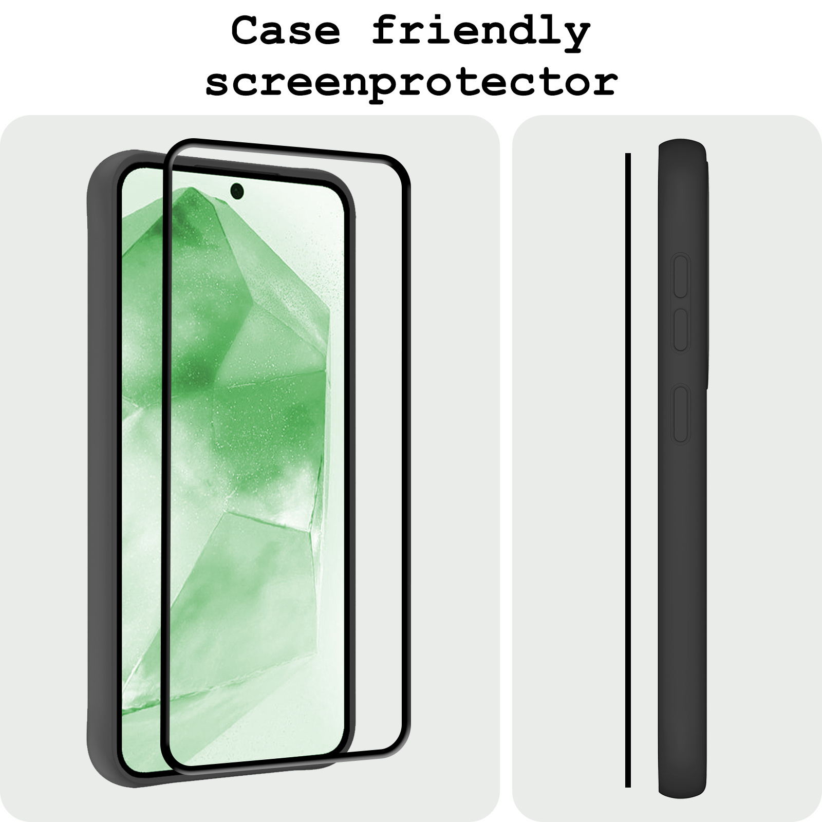 BASEY. Screenprotector Geschikt voor Samsung A55 Screenprotector Beschermglas Full Cover - Screenprotector Geschikt voor Samsung Galaxy A55 Screen Protector Full Cover - 2 Stuks