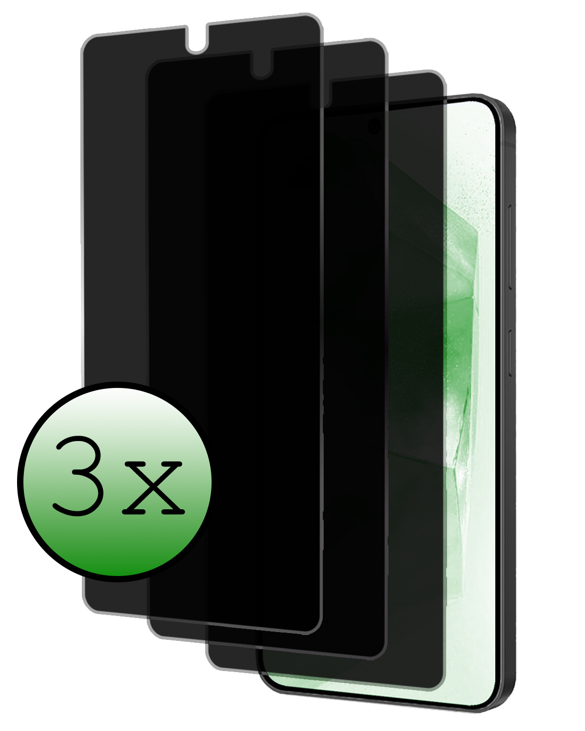 BASEY. Screenprotector Geschikt voor Samsung A55 Screenprotector Privacy Beschermglas - Screenprotector Geschikt voor Samsung Galaxy A55 Screen Protector Full Screen Privacy - 3 Stuks