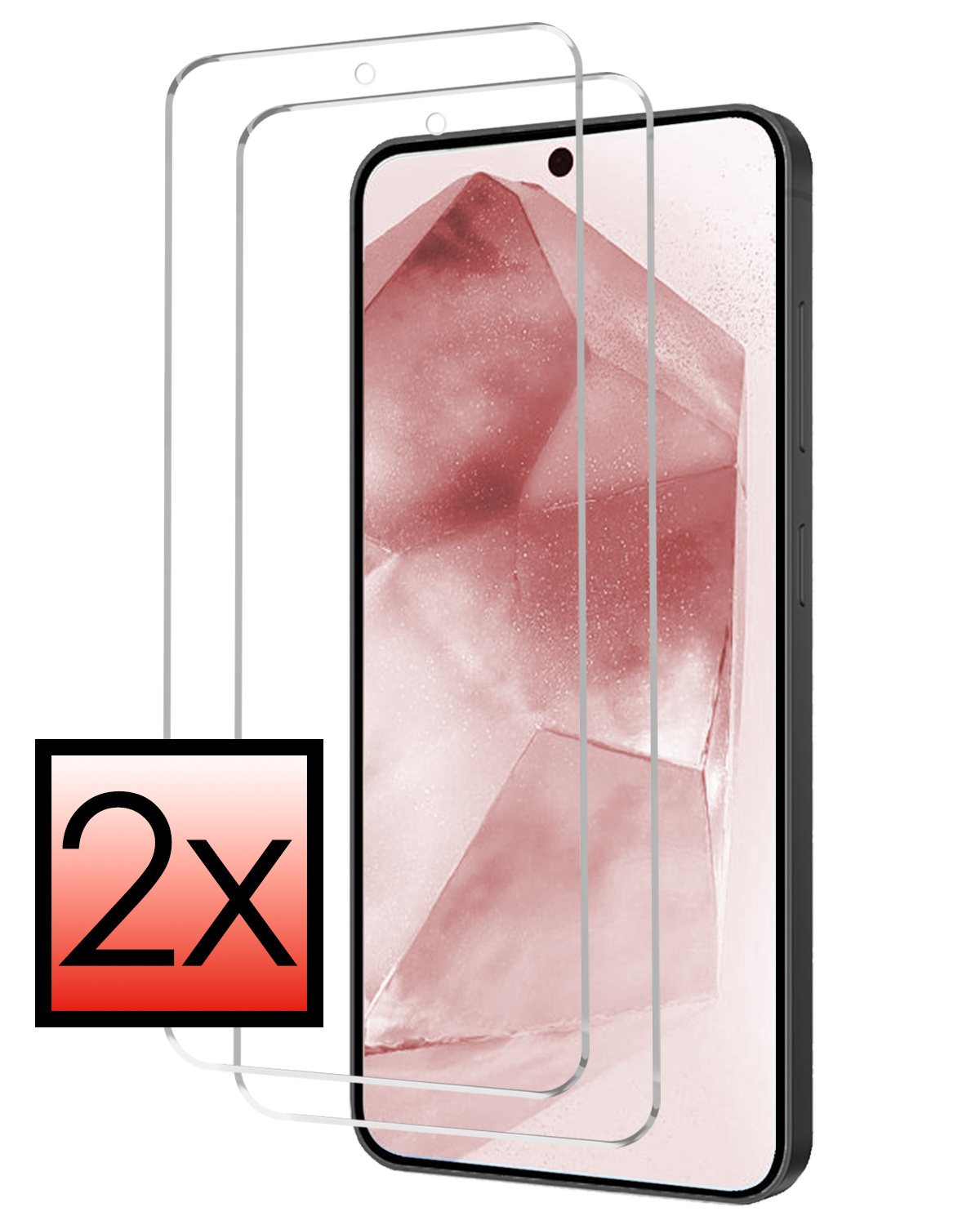 NoXx Screenprotector Geschikt voor Samsung A55 Screenprotector Tempered Glass Gehard Glas Beschermglas - 2x