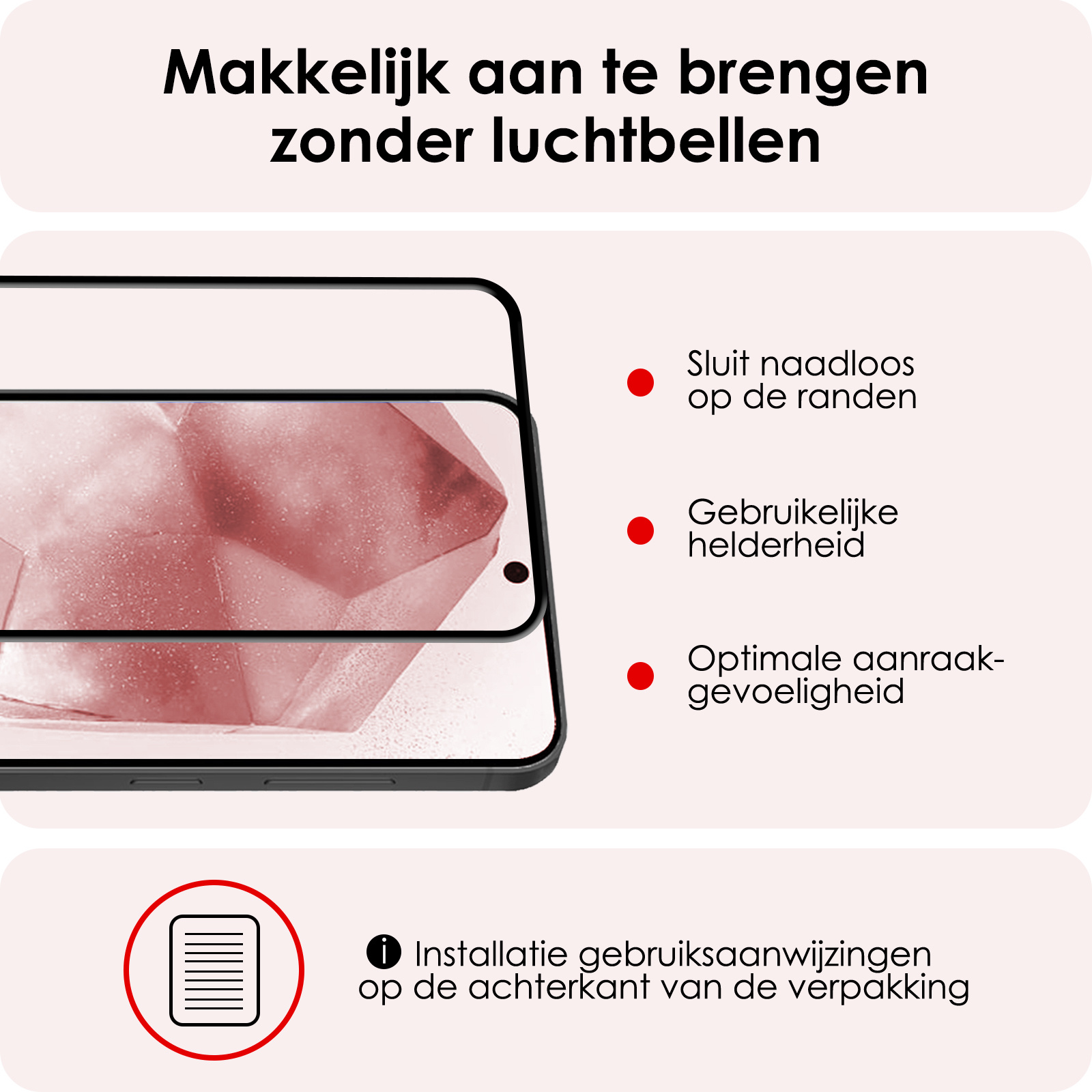 NoXx Screenprotector Geschikt voor Samsung A55 Screenprotector Tempered Glass Gehard Glas Full Cover