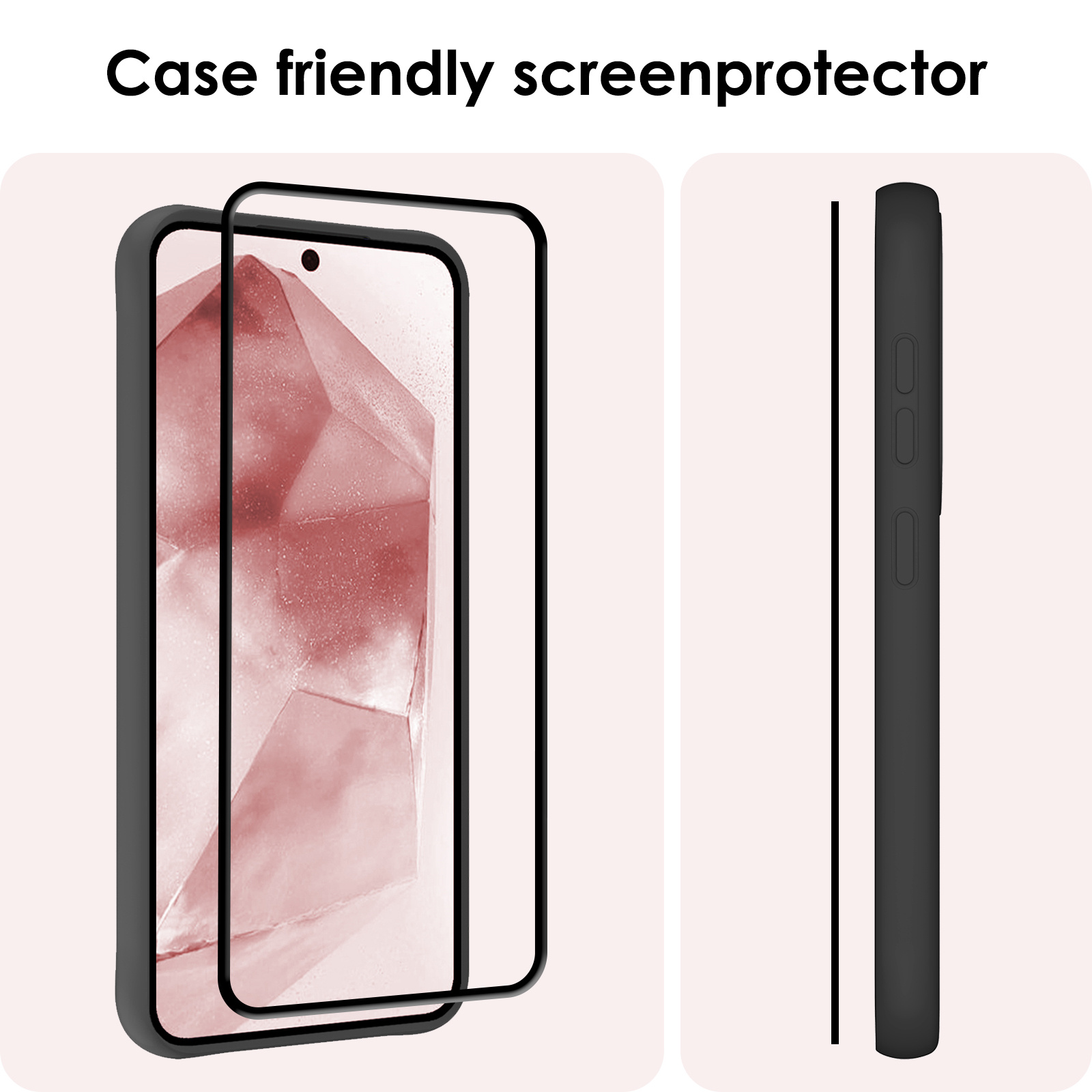 NoXx Screenprotector Geschikt voor Samsung A55 Screenprotector Tempered Glass Gehard Glas Full Cover - 3x