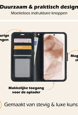 Nomfy Hoesje Geschikt voor Samsung A55 Hoes Bookcase Flipcase Book Cover Met 2x Screenprotector - Hoes Geschikt voor Samsung Galaxy A55 Hoesje Book Case - Zwart