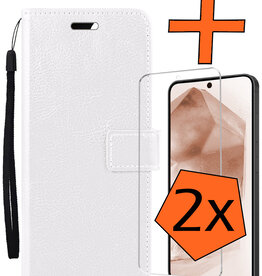 Nomfy Nomfy Samsung Galaxy A55 Hoesje Bookcase Met 2x Screenprotector - Wit