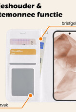 Nomfy Hoesje Geschikt voor Samsung A55 Hoes Bookcase Flipcase Book Cover Met 2x Screenprotector - Hoes Geschikt voor Samsung Galaxy A55 Hoesje Book Case - Wit
