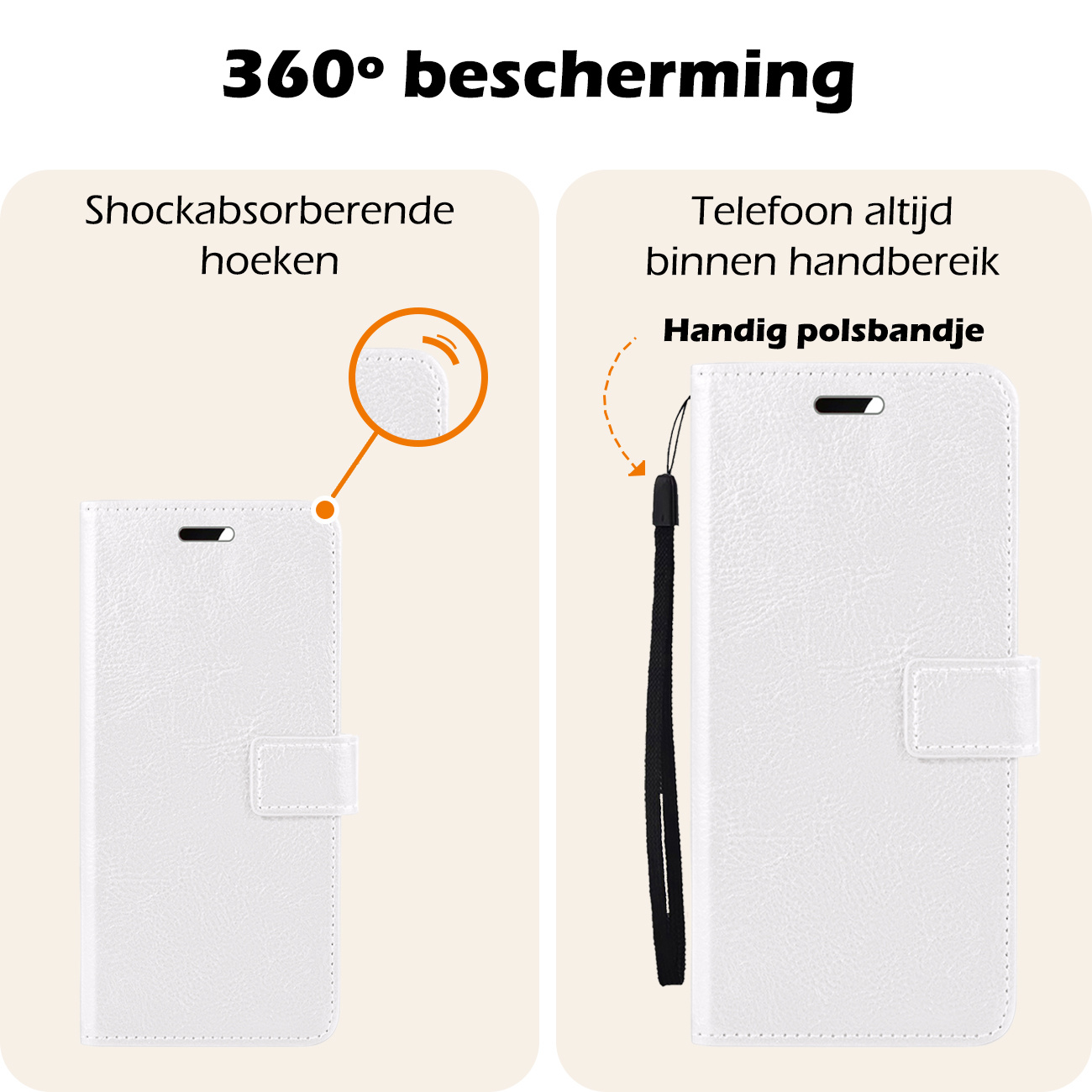 Nomfy Hoesje Geschikt voor Samsung A55 Hoes Bookcase Flipcase Book Cover Met 2x Screenprotector - Hoes Geschikt voor Samsung Galaxy A55 Hoesje Book Case - Wit