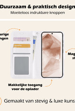 Nomfy Hoesje Geschikt voor Samsung A55 Hoes Bookcase Flipcase Book Cover Met 2x Screenprotector - Hoes Geschikt voor Samsung Galaxy A55 Hoesje Book Case - Wit