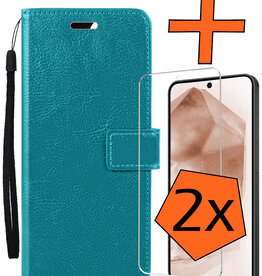 Nomfy Nomfy Samsung Galaxy A55 Hoesje Bookcase Met 2x Screenprotector - Turquoise