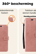 Nomfy Hoesje Geschikt voor Samsung A55 Hoes Bookcase Flipcase Book Cover Met 2x Screenprotector - Hoes Geschikt voor Samsung Galaxy A55 Hoesje Book Case - Rosé goud