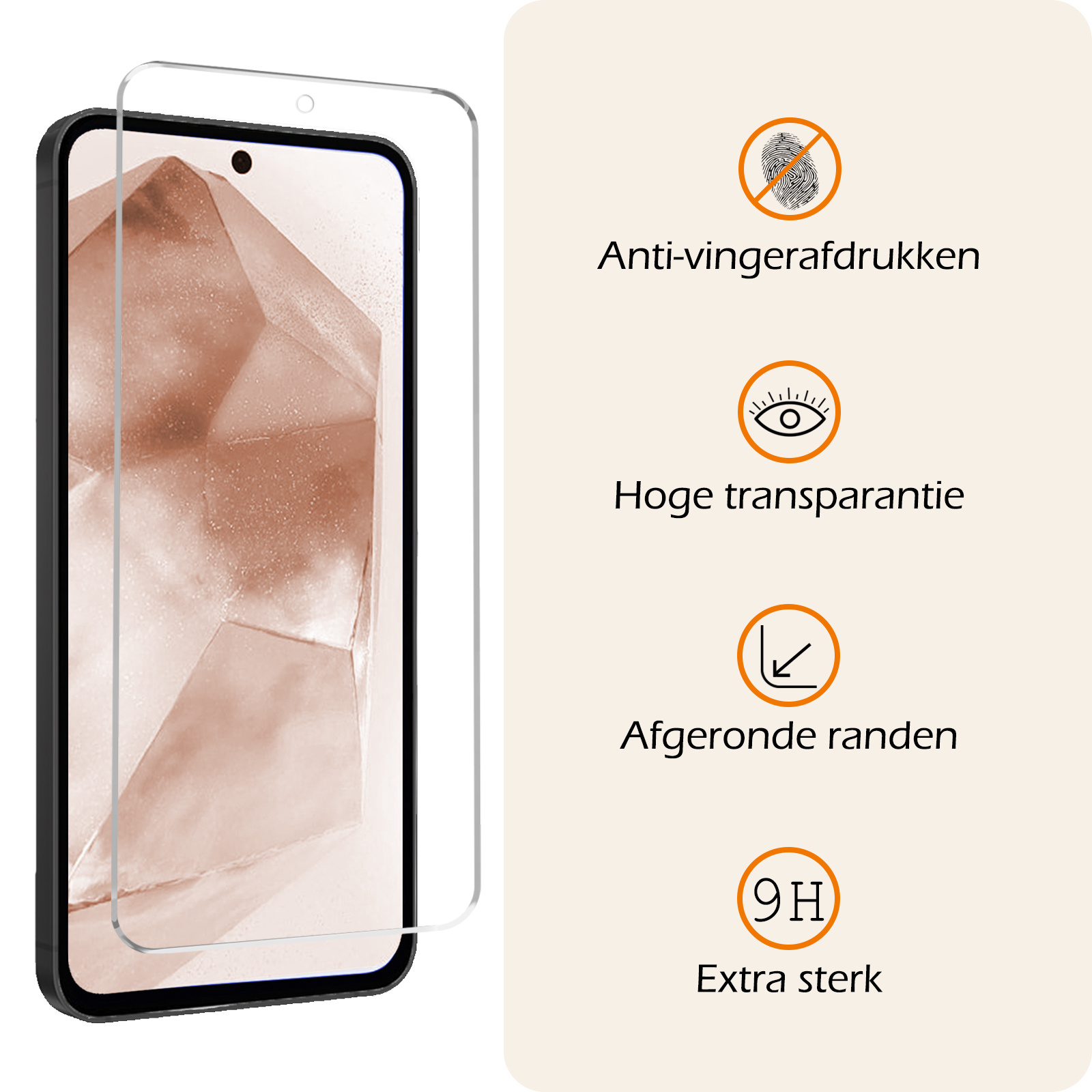Nomfy Hoesje Geschikt voor Samsung A55 Hoes Bookcase Flipcase Book Cover Met 2x Screenprotector - Hoes Geschikt voor Samsung Galaxy A55 Hoesje Book Case - Rosé goud