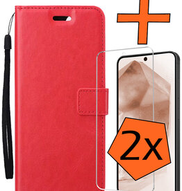 Nomfy Nomfy Samsung Galaxy A55 Hoesje Bookcase Met 2x Screenprotector - Rood