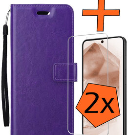 Nomfy Nomfy Samsung Galaxy A55 Hoesje Bookcase Met 2x Screenprotector - Paars