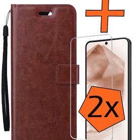 Nomfy Nomfy Samsung Galaxy A55 Hoesje Bookcase Met 2x Screenprotector - Bruin