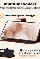 Nomfy Hoesje Geschikt voor Samsung A55 Hoes Bookcase Flipcase Book Cover Met 2x Screenprotector - Hoes Geschikt voor Samsung Galaxy A55 Hoesje Book Case - Bruin