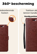Nomfy Hoesje Geschikt voor Samsung A55 Hoes Bookcase Flipcase Book Cover Met 2x Screenprotector - Hoes Geschikt voor Samsung Galaxy A55 Hoesje Book Case - Bruin