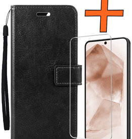 Nomfy Nomfy Samsung Galaxy A55 Hoesje Bookcase Met Screenprotector - Zwart