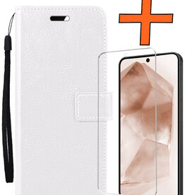 Nomfy Nomfy Samsung Galaxy A55 Hoesje Bookcase Met Screenprotector - Wit