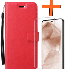 Nomfy Nomfy Samsung Galaxy A55 Hoesje Bookcase Met Screenprotector - Rood