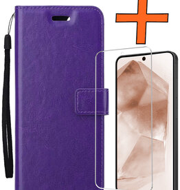 Nomfy Nomfy Samsung Galaxy A55 Hoesje Bookcase Met Screenprotector - Paars