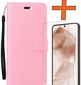 Nomfy Nomfy Samsung Galaxy A55 Hoesje Bookcase Met Screenprotector - Lichtroze