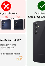 Nomfy Hoesje Geschikt voor Samsung A55 Hoes Bookcase Flipcase Book Cover Met Screenprotector - Hoes Geschikt voor Samsung Galaxy A55 Hoesje Book Case - Lichtroze