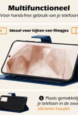 Nomfy Hoesje Geschikt voor Samsung A55 Hoes Bookcase Flipcase Book Cover Met Screenprotector - Hoes Geschikt voor Samsung Galaxy A55 Hoesje Book Case - Donkerblauw