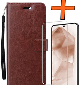 Nomfy Nomfy Samsung Galaxy A55 Hoesje Bookcase Met Screenprotector - Bruin