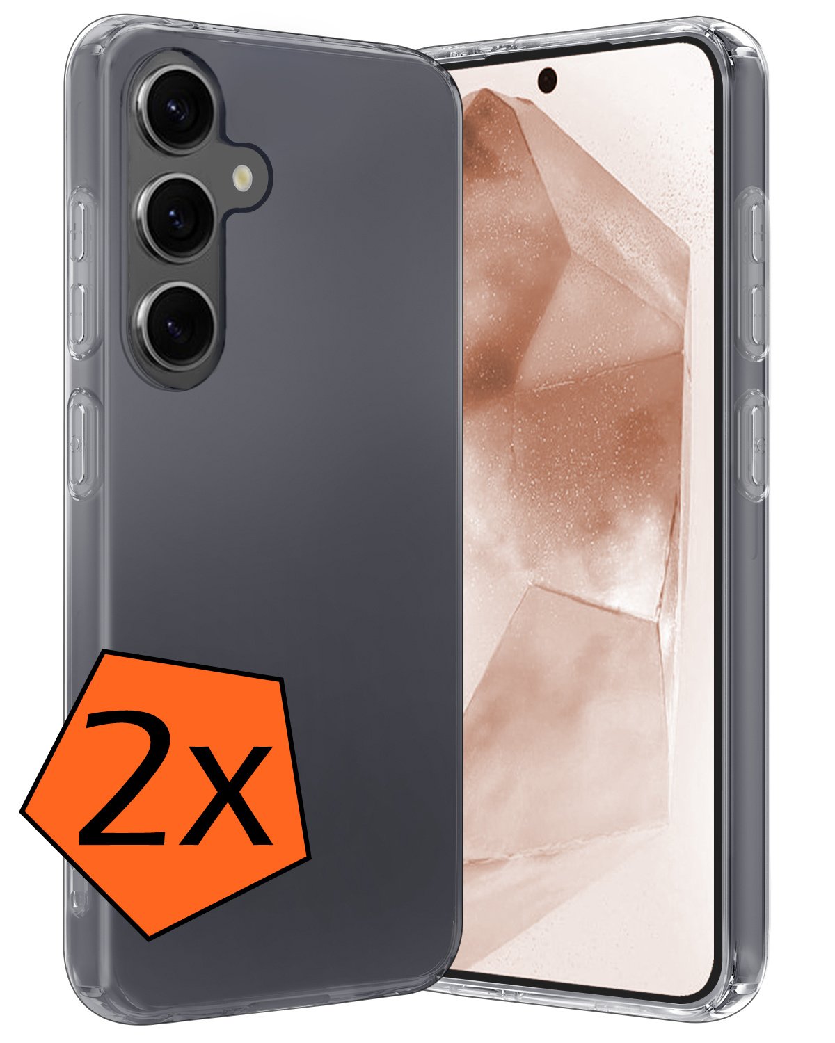 Nomfy Hoesje Geschikt voor Samsung A55 Hoesje Siliconen Cover Case - Hoes Geschikt voor Samsung Galaxy A55 Hoes Back Case - 2-PACK - Transparant