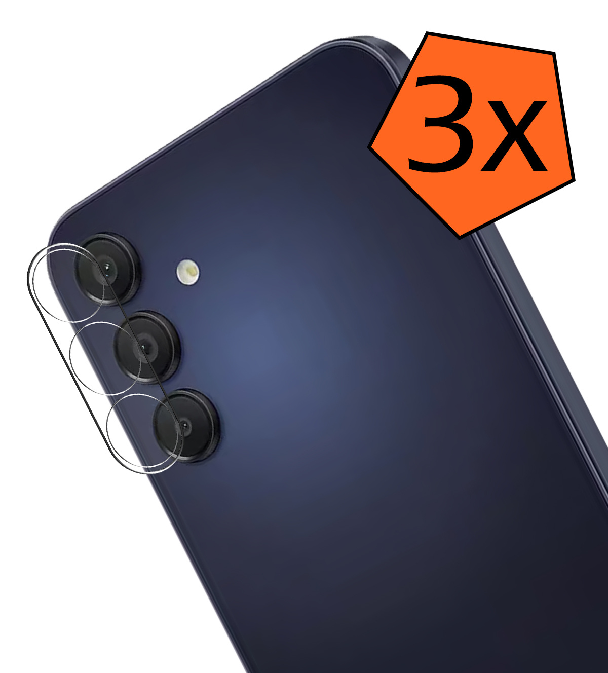 Nomfy Screenprotector Geschikt voor Samsung A55 Camera Screen Protector Beschermglas - Screenprotector Geschikt voor Samsung Galaxy A55 Camera Screenprotector Tempered Glass - 3 PACK