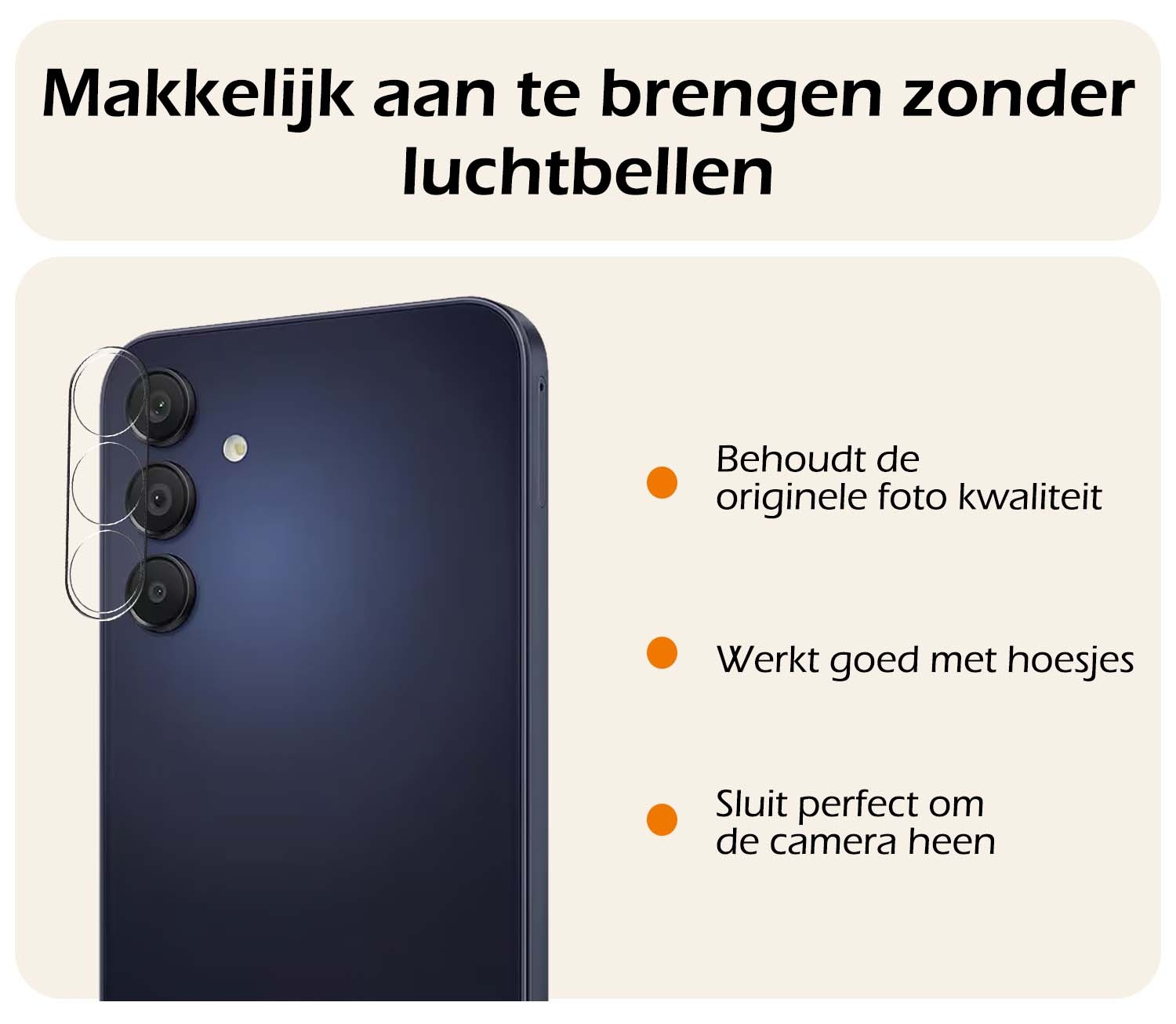 Nomfy Screenprotector Geschikt voor Samsung A55 Camera Screen Protector Beschermglas - Screenprotector Geschikt voor Samsung Galaxy A55 Camera Screenprotector Tempered Glass