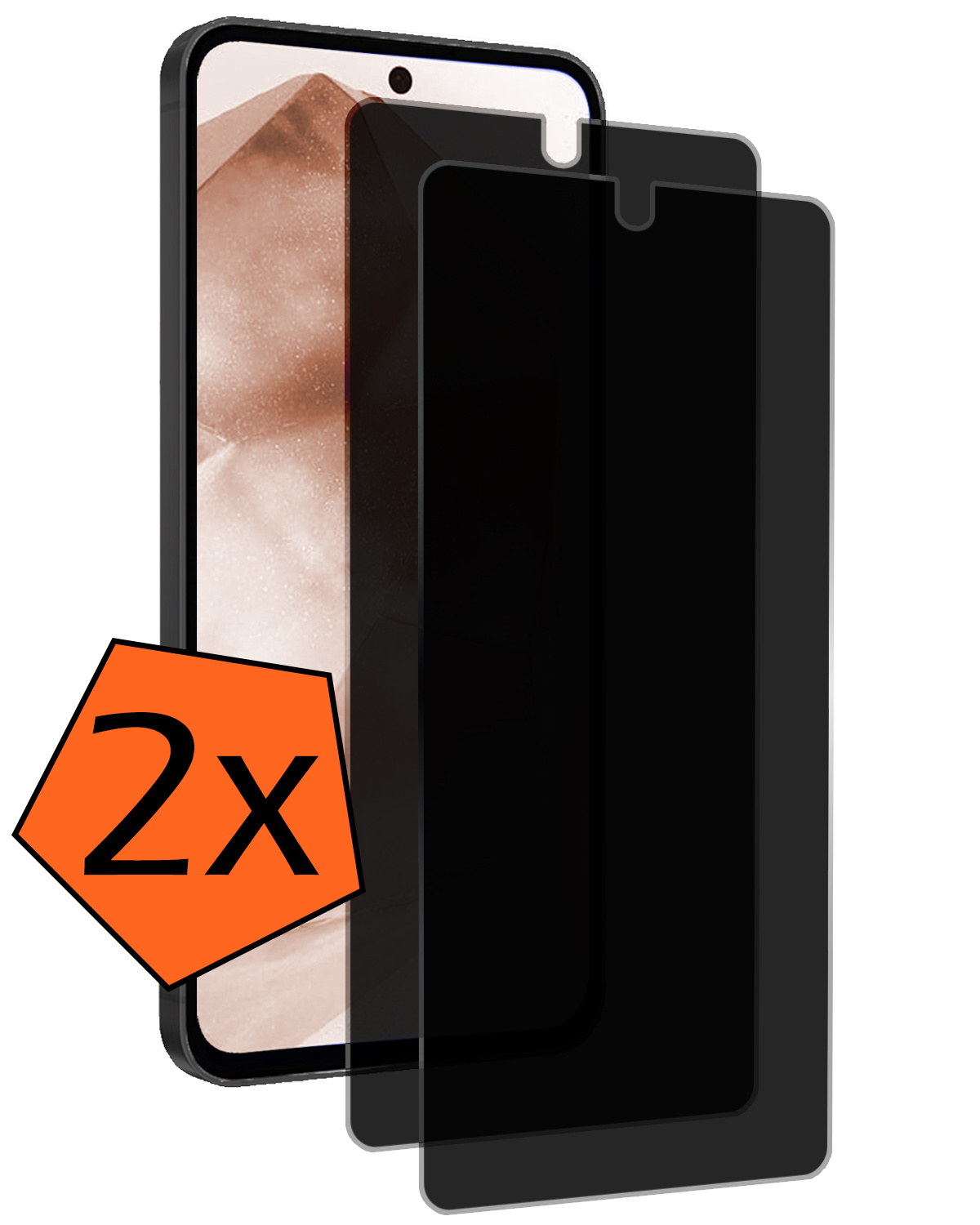 Nomfy Screenprotector Geschikt voor Samsung A55 Screenprotector Privacy Bescherm Glas - Screenprotector Geschikt voor Samsung Galaxy A55 Privacy Screenprotector Tempered Glass - 2 PACK