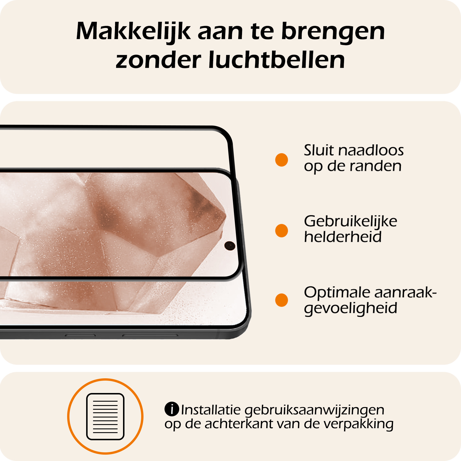 Nomfy Screenprotector Geschikt voor Samsung A55 Screenprotector Bescherm Glas - Screenprotector Geschikt voor Samsung Galaxy A55 Screen Protector Tempered Glass Full Screen Full Cover - 2 PACK