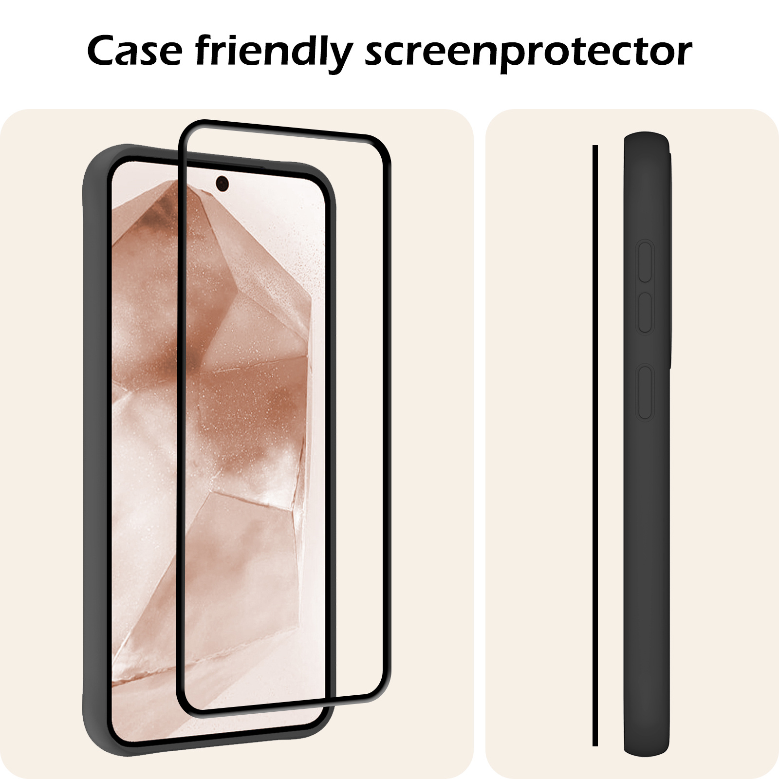 Nomfy Screenprotector Geschikt voor Samsung A55 Screenprotector Bescherm Glas - Screenprotector Geschikt voor Samsung Galaxy A55 Screen Protector Tempered Glass Full Screen Full Cover - 2 PACK