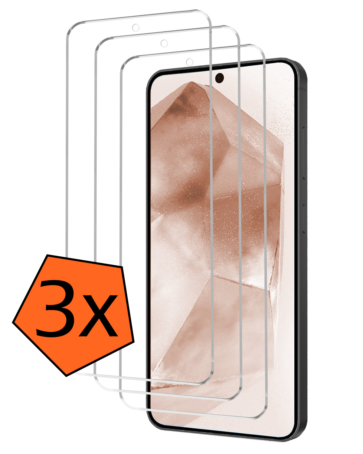 Nomfy Screenprotector Geschikt voor Samsung A55 Screenprotector Bescherm Glas Tempered Glass - Screenprotector Geschikt voor Samsung Galaxy A55 Screen Protector - 3 PACK