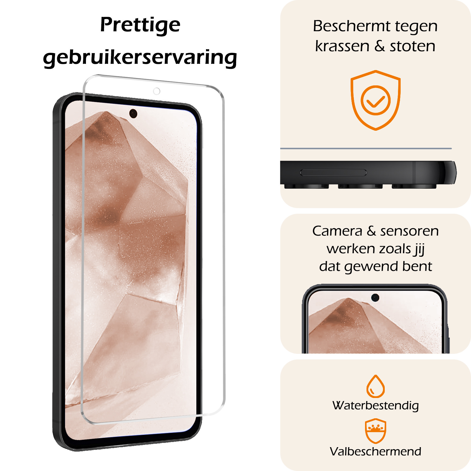Nomfy Screenprotector Geschikt voor Samsung A55 Screenprotector Bescherm Glas Tempered Glass - Screenprotector Geschikt voor Samsung Galaxy A55 Screen Protector - 3 PACK