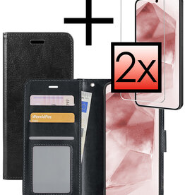 NoXx NoXx Samsung Galaxy A55 Hoesje Bookcase Met 2x Screenprotector - Zwart