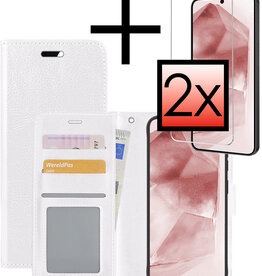 NoXx NoXx Samsung Galaxy A55 Hoesje Bookcase Met 2x Screenprotector - Wit