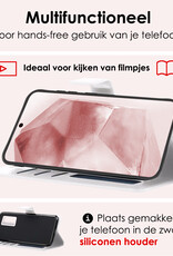 NoXx Hoes Geschikt voor Samsung A55 Hoesje Book Case Hoes Flip Cover Wallet Bookcase Met 2x Screenprotector - Wit