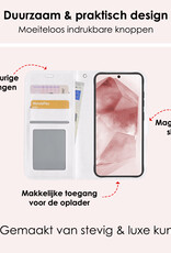 NoXx Hoes Geschikt voor Samsung A55 Hoesje Book Case Hoes Flip Cover Wallet Bookcase Met 2x Screenprotector - Wit