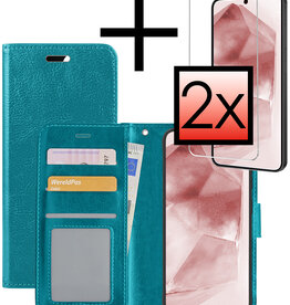 NoXx NoXx Samsung Galaxy A55 Hoesje Bookcase Met 2x Screenprotector - Turquoise