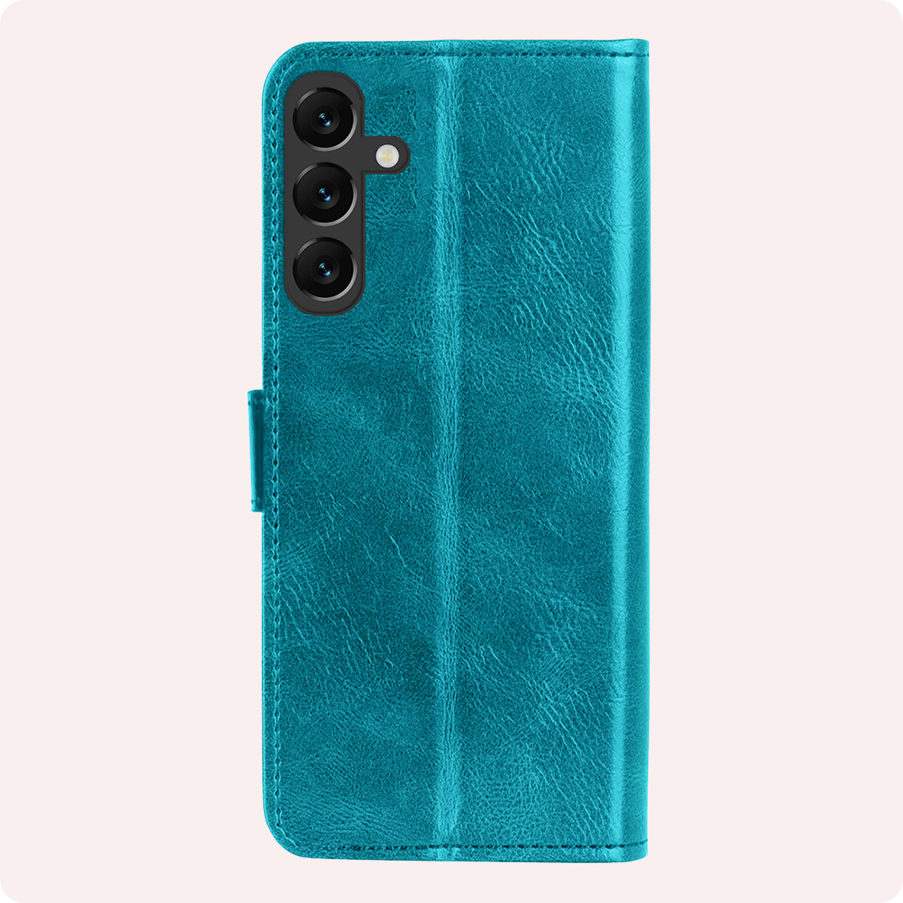 NoXx Hoes Geschikt voor Samsung A55 Hoesje Book Case Hoes Flip Cover Wallet Bookcase Met 2x Screenprotector - Turquoise