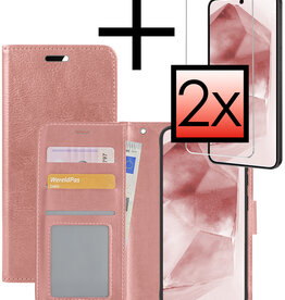 NoXx NoXx Samsung Galaxy A55 Hoesje Bookcase Met 2x Screenprotector - Rose Goud