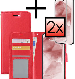 NoXx NoXx Samsung Galaxy A55 Hoesje Bookcase Met 2x Screenprotector - Rood