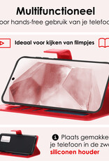 NoXx Hoes Geschikt voor Samsung A55 Hoesje Book Case Hoes Flip Cover Wallet Bookcase Met 2x Screenprotector - Rood