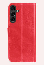 NoXx Hoes Geschikt voor Samsung A55 Hoesje Book Case Hoes Flip Cover Wallet Bookcase Met 2x Screenprotector - Rood