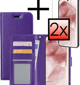 NoXx NoXx Samsung Galaxy A55 Hoesje Bookcase Met 2x Screenprotector - Paars